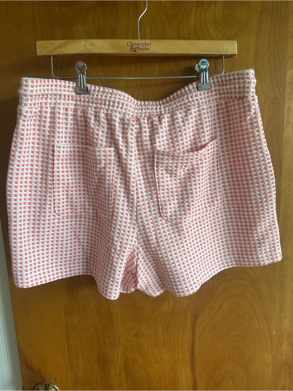 Lou & Grey coral and white Waffle Drawstring Athletic Shorts - Picture 5 of 6